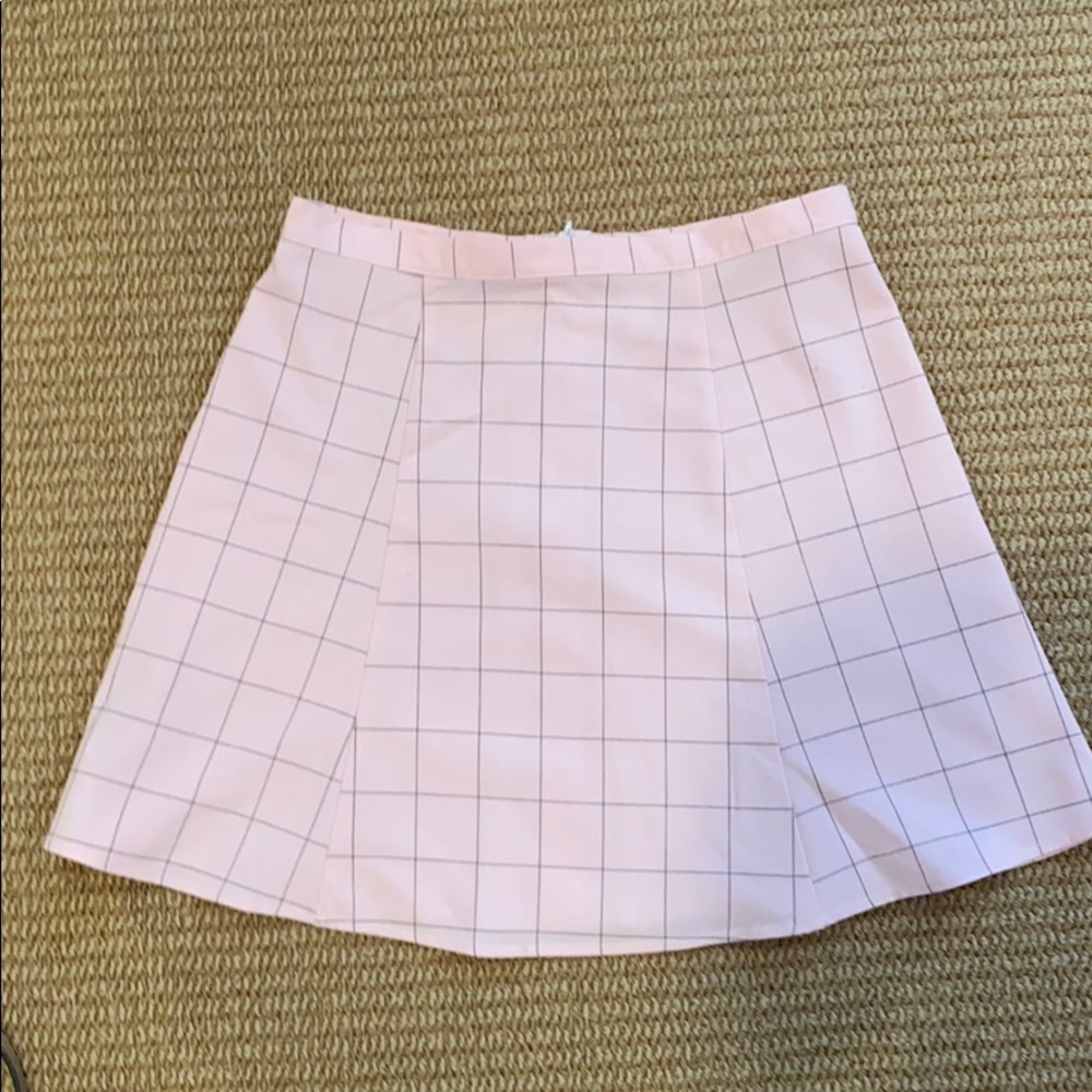 American apparel pink windowpane mini skirt aa